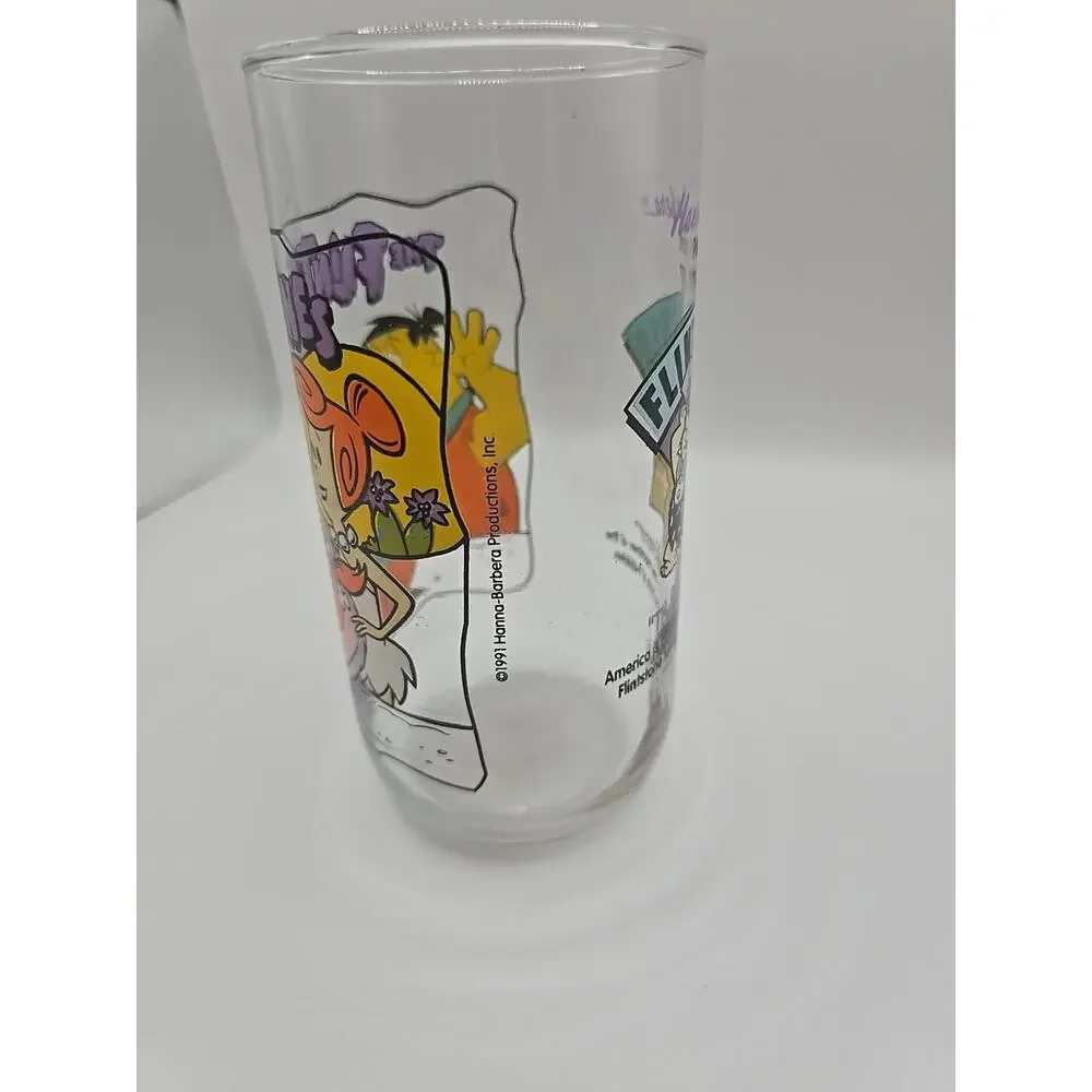 Flintstones The Blessed Event Glass‎ Cup 1991 Hardees Pebbles First 30 Years